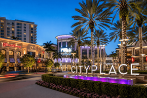 West Palm Beach townhouse for rent - A sign that says Cityplace in front of a building.