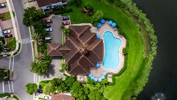 Aerial view of swimming pool
