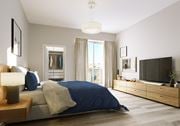 Fort Myers apartment for rent - Orchard bedroom rendering and open layout.