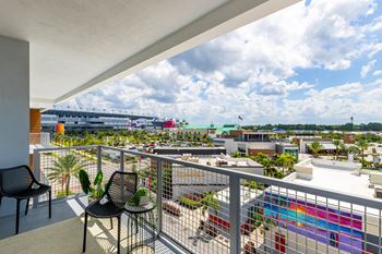Apartment balcony with patio