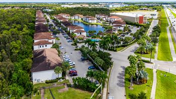 Aerial view of residential area