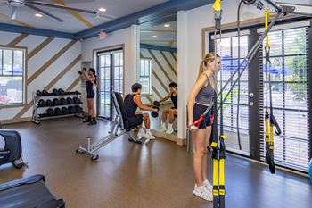 People working out in gym