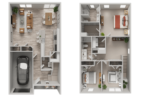 Floor plan for 3 beds, 2.5 baths, 1748 sqft