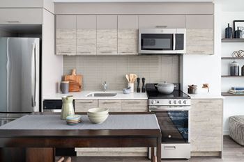 Kitchen islands in select suites