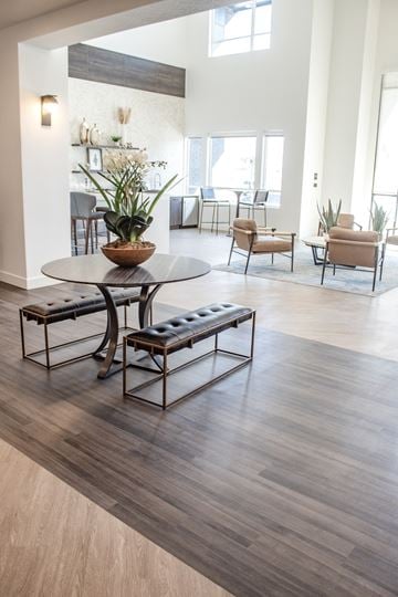 Salt Lake apartment for rent - a view of a living room with a table and chairs