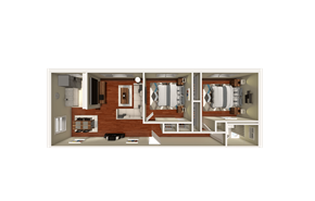 Windsor Locks apartment for rent - A 3D rendered image of a house layout.