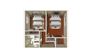 Windsor Locks apartment for rent - A diagram shows a layout of a small house with two bedrooms and a living area.