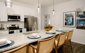 Columbus apartment for rent - a kitchen with a marble counter top