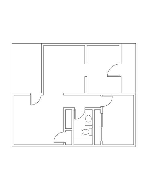 Floor plan for 1 bed, 1 bath