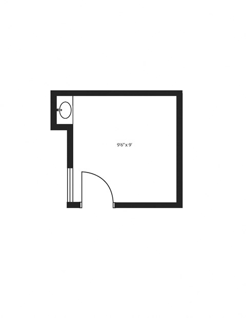 Floor plan for studio, 108 sqft