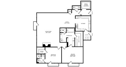 Floor plan for 2 beds, 2.5 baths, 2114 sqft