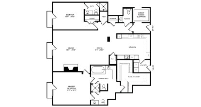 Floor plan for 2 beds, 3.5 baths, 2137 sqft