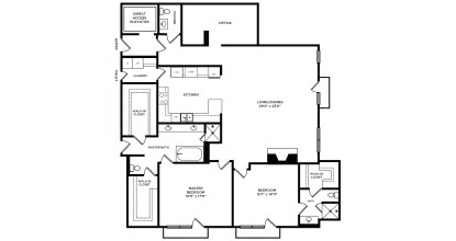 Floor plan for 2 beds, 2.5 baths, 2484 sqft
