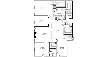 Floor plan for 2 beds, 3.5 baths, 3176 sqft