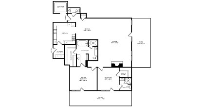 Floor plan for 2 beds, 2.5 baths, 2020 sqft