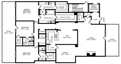 Floor plan for 3 beds, 4.5 baths, 3395 sqft