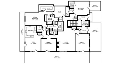 Floor plan for 2 beds, 3.5 baths, 3916 sqft