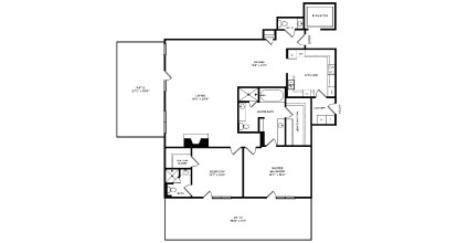 Floor plan for 2 beds, 2.5 baths, 2063 sqft
