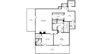 Floor plan for 2 beds, 2.5 baths, 2063 sqft