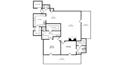 Floor plan for 2 beds, 2.5 baths, 2093 sqft