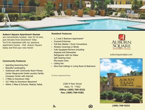 Vidor apartment for rent - Auburn Square Apartment Homes is conveniently located near I-H-10 and covered entrances.