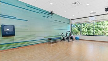 Spacious yoga studio
