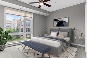 Golden Valley apartment for rent - Bedroom With Ceiling Fan at Arcata Apartments, Golden Valley, Minnesota