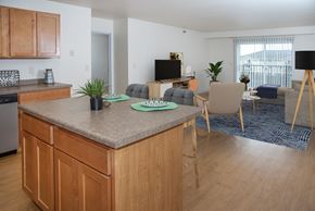Grand Forks apartment for rent - Kitchen Island and Living Room