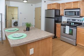 Grand Forks apartment for rent - Kitchen with Stove Fridge and Island