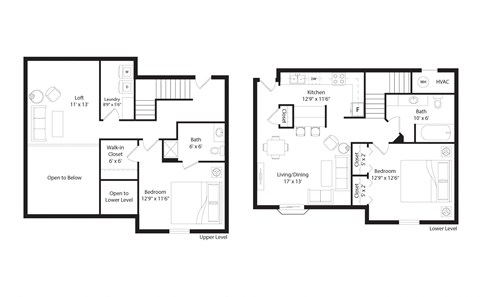 Floor plan for 2 beds, 2 baths, 1458 sqft