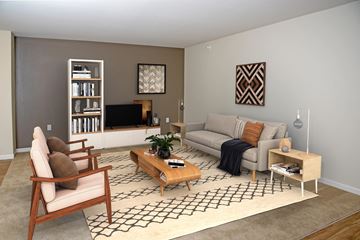 Grand Forks apartment for rent - a living room with a couch and chairs and a rug