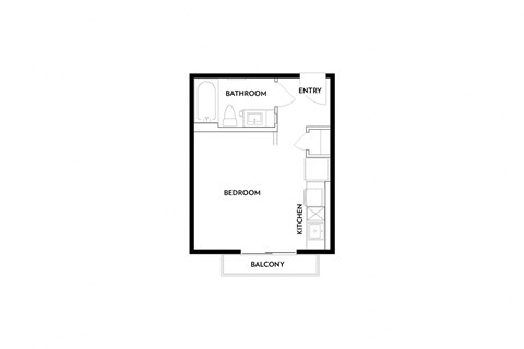 Floor plan for studio, 1 bath, 328 sqft