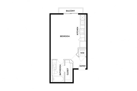 Floor plan for studio, 1 bath, 453 sqft