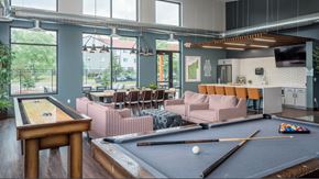 Burnsville apartment for rent - a common room with a pool table and a bar