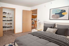 Isanti apartment for rent - Spacious and bright bedroom with large closets for storage.