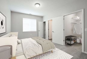 Lincoln apartment for rent - Spacious bedroom with a large window and plenty of space in the walk in closet.