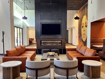 Lounge area with fireplace