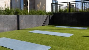 Outdoor yoga lawn