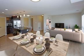 Bismarck apartment for rent - Open concept dining area, living room and kitchen.