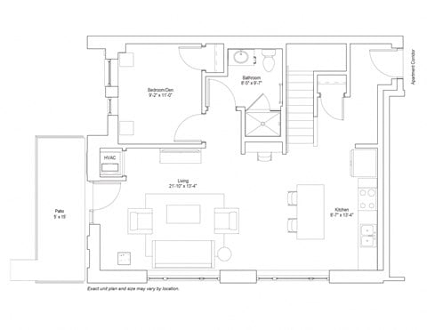 Floor plan for 3 beds, 3 baths, 1686 sqft