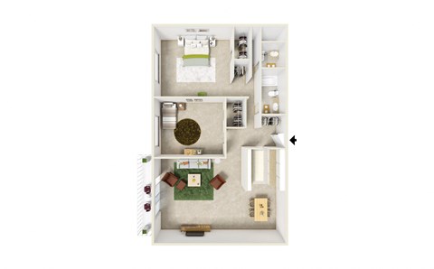 Floor plan for 2 beds, 1.5 baths, 1170 sqft