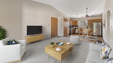 Rapid City apartment for rent - a living room with a couch and a table
