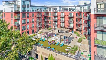 Aerial view of courtyard