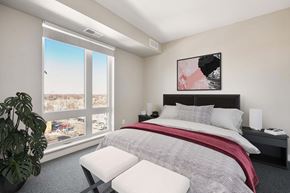 Minneapolis apartment for rent - Spacious bedroom with a large window at Red 20 Apartments, Minnesota, 55413