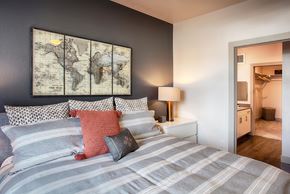 Longmont apartment for rent - Bedroom with Bed and Walk in Closet, Attached Bathroom