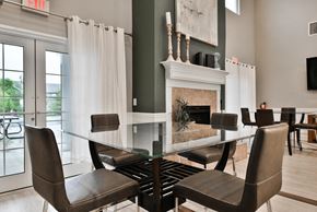 Omaha apartment for rent - Glass Table and Decorative Fireplace
