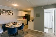 Oak Lawn apartment for rent - a kitchen and dining room with a table and chairs