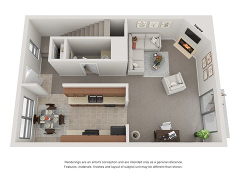 Floor plan for 3 beds, 2.5 baths, 1800 sqft