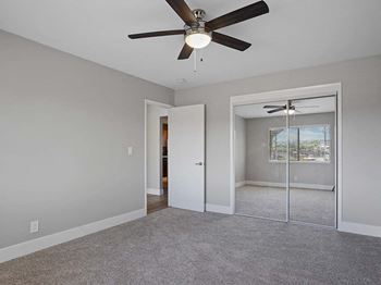 Lush wall-to-wall carpeting in bedrooms