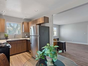 Kitchen with living area view